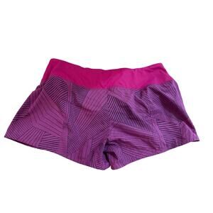Brooks running shorts sz large pink purple design gym activewear workout